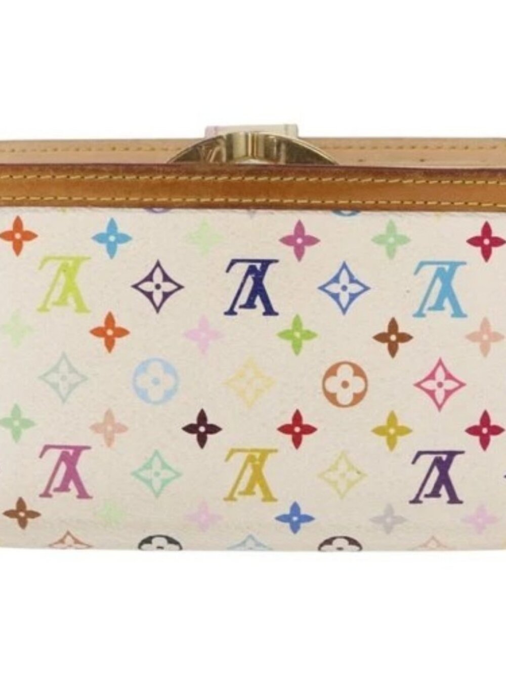 LOUIS VUITTON Multicolor Porte MonnaieViennois Wallet White M92987 Auth 165243 - Picture 2 of 16